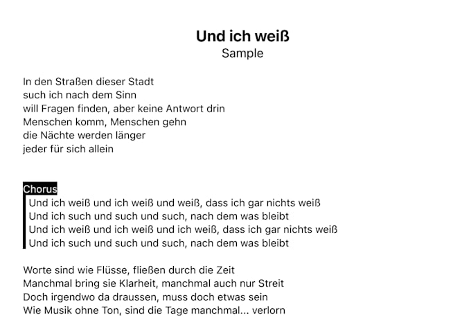 write your individual german songlyrics